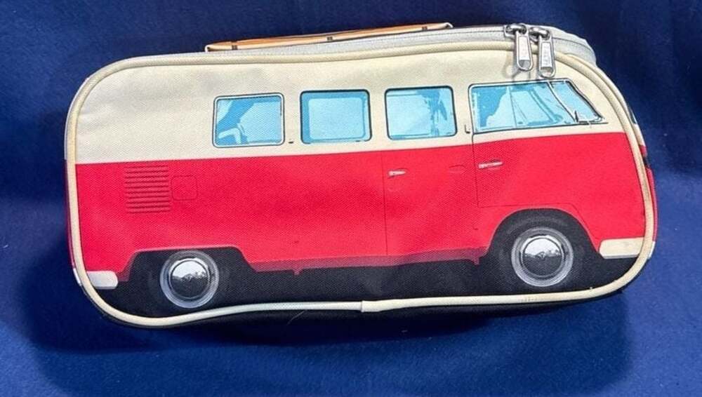 The Monster Factory Volkswagen T1 1965 Camper Van Toiletry Wash Bag - Red